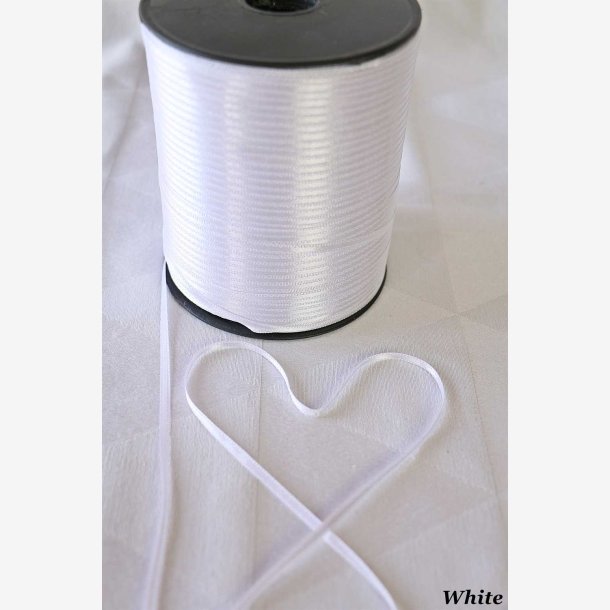 Hvid (3 mm) satinbnd "White"
