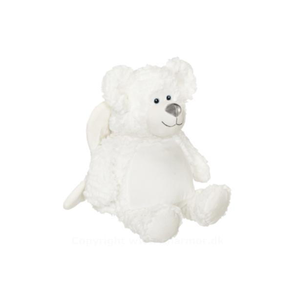 Bamsen "Engel" - Hvid plys pels