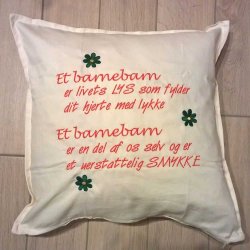"Et barnebarn er livets lys" pude 